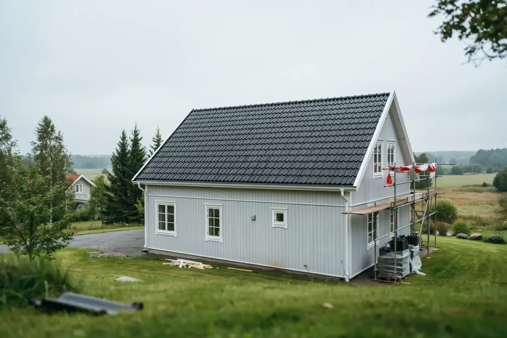 byte av takpannor och l kt p hus i j rlanda
